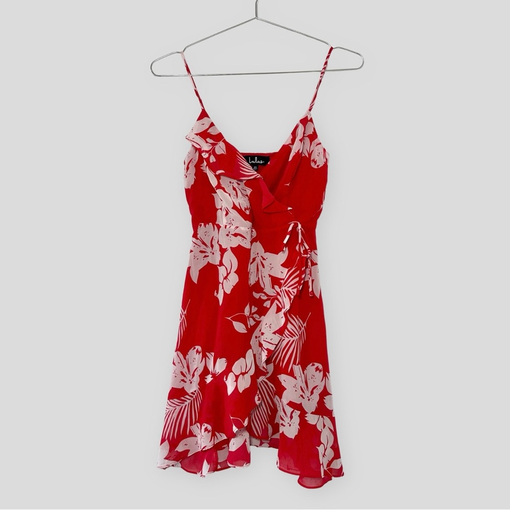 Lulu's Red and White Floral Midi Dress